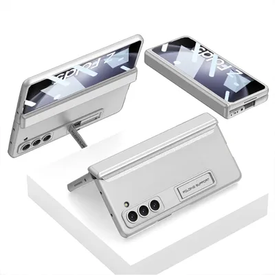 Produktbild von Pouzdro na Samsung Galaxy Z Fold 5, Magnetické ochranou pantu, All-Inclusive kryt s ochranou displeje a stojánkem stříbrné