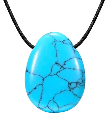 Imagen del producto de Collar Morella de 80 cm con dije de gotas de piedras preciosas, con una piedra turquesa, incluido en una bolsita para joyería