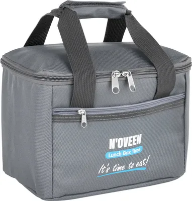 Produktbild von Thermotasche für Lunchbox NOVEEN LBB2 | Tragbare Picknicktasche | Grau | 16x23x16cm