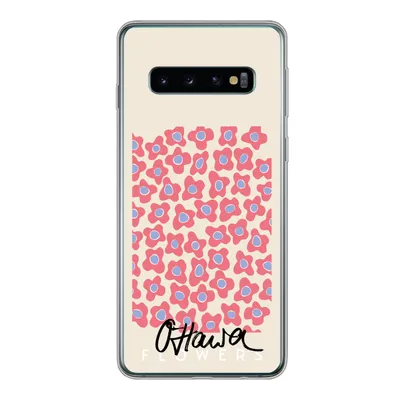 Produktbild von MuchoWow® Handyhülle Schutzhülle Hülle für Samsung Galaxy S10 Blume - Muster - Rosa Silikon Softcase Handy Hülle - Handytasche