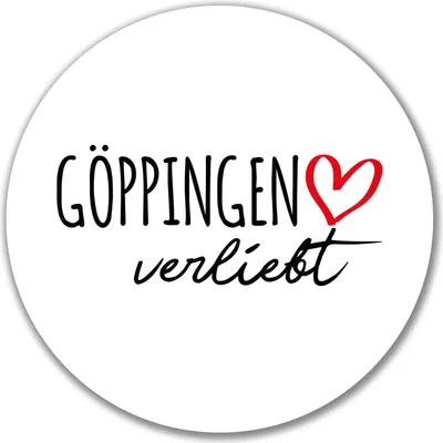 Produktbild von Huuraa Aufkleber Göppingen verliebt 10cm rund Sticker Geschenkidee