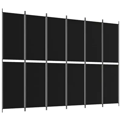 Produktbild von vidaXL 6-tlg. Paravent Schwarz 300x220 cm Stoff