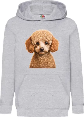 Obrázok produktu pre Detská Mikina S Kapucňou Dogs Breeds Poodle Dog Breed 005, 5-6 Jahr - 116 / Heather šedá