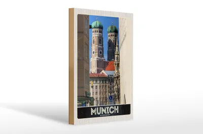 Produktbild von Holzschild Reise 20x30cm München Stadt Mittelalter Geschenk