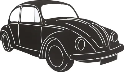 Produktbild von Retro Käfer Metall Rost Garagendeko Gartendeko Wandtatoo Wanddekoration zum anschrauben 50cm Oldtimer Wandbild