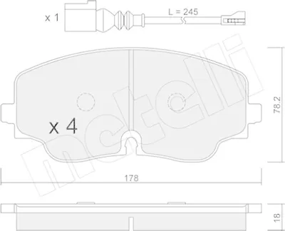 Produktbild von METELLI Bremsbeläge Satz Vorne Bremsklötze für VW Golf VIII Schrägheck (CD1) 22-1316-0