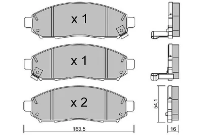 Produktbild von AISIN Bremsbeläge Satz Vorne Bremsklötze für NISSAN NP300 Navara Pickup (D40) BPNI-1007