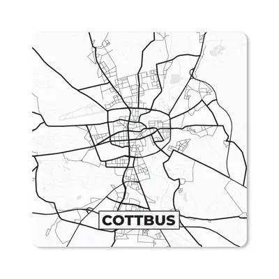 Produktbild von MuchoWow® Mauspad Mousepad Cottbus - Karte - Stadtplan 20x20 cm - Mousepads - Maus Mat - Pad - Mausunterlage - Desk Mat - Bureauartikeln
