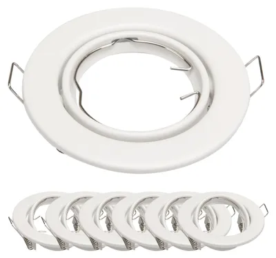 Produktbild von 6x Einbaurahmen GU10 SET Mattweiß 6101-A-MW Ø65 mm IP20