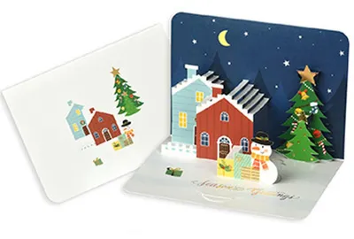 Produktbild von 3D-Weihnachtskarten, 6 Pop-up-Weihnachtskarten mit Umschlägen für Weihnachten, Feiertage, Neujahr und als Weihnachtsgeschenk