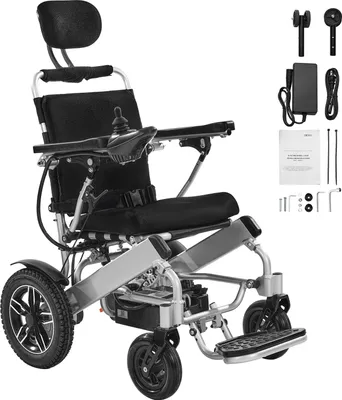 Zdjęcie produktu dla SucceBuy Elektryczny składany wózek inwalidzki, skuter medyczny do 136 kg, elektryczny wózek inwalidzki z regulowanym oparciem, zasięg 21 km, idealny dla seniorów i osób o ograniczonej sprawności ruchowej, łatwy w transporcie