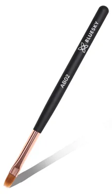 Produktbild von Bluesky Professioneller Nagelkunst-Pinsel – flach – für professionelle Gel-Anwendung, Nagelverlängerungen, Präzisionskontrolle, Premium-Nylonborsten, r matter Harzgriff – F300723