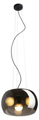 Produktbild von RED - DESIGN RENDL RENDL AMANDA Pendelleuchte, mattschwarzes Rauchglas, 230 V, E27, 3 x 15 W, R14136