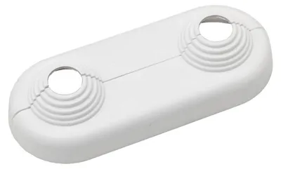Produktbild von FL Doppelrosette flach 10-22mm x Achsabstand 50mm Kst. weiß