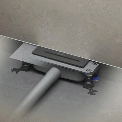 Image de Kaldewei FLOWPOINT-Set : bonde ponctuelle 2410 avec FLOWDRAIN 4203, modèle horizontal standard