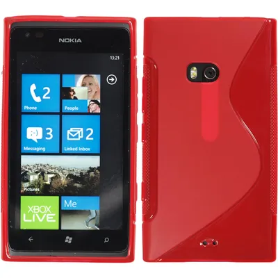 Produktbild von PhoneNatic Case kompatibel mit  Nokia Lumia 900 - rot Silikon Hülle S-Style + 2 Schutzfolien