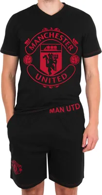 Image de Manchester United FC - Pyjama avec short pour homme GF711 (L) (Noir)