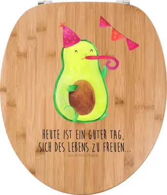 Produktbild von Mr. & Mrs. Panda Toilettendeckel Avocado Party - Transparent - Geschenk, Avocados, Happy Birthday, Klodeckel, Klo-Deckel, WC Deckel, Geburtstag, Sitz, Klobrille