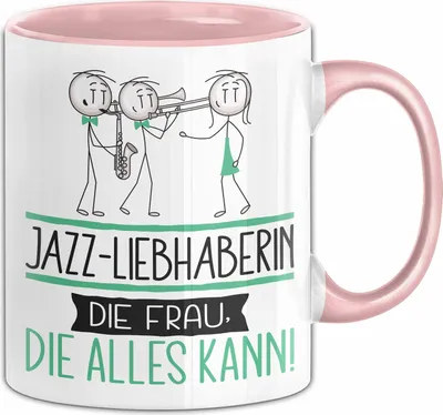 Produktbild von Jazz-Liebhaberin Geschenk Tasse Becher Die Frau Die Allen Kann Geschenkidee für eine Jazz-Liebhaberin Lustig (Rosa)
