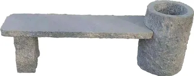 Produktbild von Dehner Gartenbank Flora, mit Pflanztrog, ca. 130 x 45 x 30 cm, Granit, grau