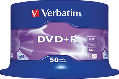 Produktbild von Verbatim DVD+R Rohlinge 50er Spindel