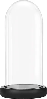 Produktbild von Glas-Stolp mit schwarzem Holzsockel 195 cm hoch Dekorative Tafeltop Display Bak Tray Fee Lichten Kopstukken Antike Items Käse-Stolp
