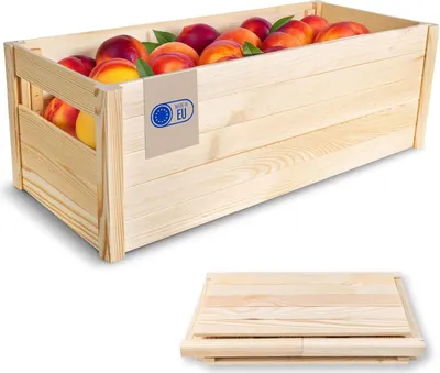 Zdjęcie produktu dla Creative Deco Składana Skrzynka Drewniana | 69x29,5x23,5 cm | Łatwy Montaż bez Narzędzi | Pudełko na Owoce, Warzywa, Zabawki | Organizer Dekoracyjny, na Prezent