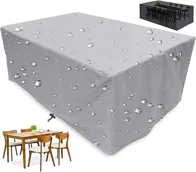 Immagine prodotto di Copertura resistente alle intemperie per terrazza - Tettoia per mobili da esterno - Copertura impermeabile per la protezione dal sole - Dimensioni: 268 x 120 x 97 cm - Grigio chiaro