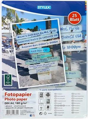 Produktbild von Fotopapier, DIN A4, 180 g/m², 25 Blatt,