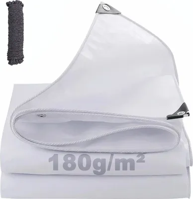 Produktbild von Abdeckplane - PE Gewebeplane - Wasserdicht 180 g/m² - UV-beständig - Reißfest - Größe 2 x 4 m - Weiß
