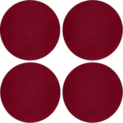Produktbild von Oblique Unique 4 Filz Untersetzer Getränke Glas Untersetzer rund Ø 20cm als Tischdekoration - weinrot