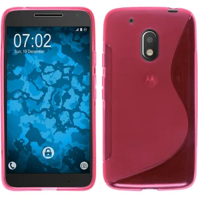 Produktbild von PhoneNatic Case kompatibel mit Motorola Moto G4 Play - pink Silikon Hülle S-Style + 2 Schutzfolien