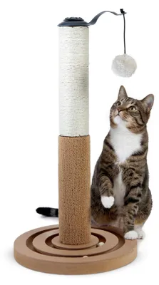 Immagine prodotto di Albero per gatti in sisal, alto 55 cm, con palline giocattolo