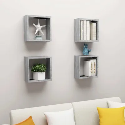 Obrázok produktu pre Maison Exclusive - Kockové police 4 ks. Betónovo sivá 30x15x30 cm