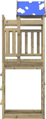Image de vidaXL Tour de jeux marron 85 x 52,5 x 239 cm Bois massif imprégné