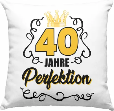 Produktbild von Trendation - 40. Geburtstag Frauen Deko-Kissen mit Füllung 40x40 Geschenk Geschenkidee 40er Geburtstag Spruch Perfektion (Grau)