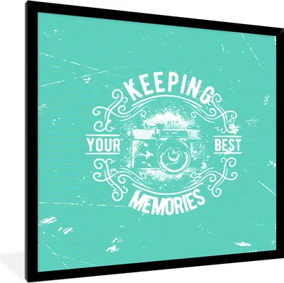 Produktbild von MuchoWow® MuchoWow® Gerahmtes Poster Jahrgang - Kamera - Text 40x40 cm - Poster mit zchwarzem Bilderrahmen - Mit Rahmen - Wanddekoration Schlafzimmer