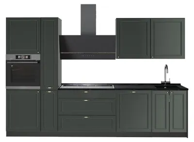 Obrázok produktu pre Kuchynka Vicco Fame-Line Zelený a zlatý vidiecky dom/antracitová 310 cm, AP Antracit, Model 64264