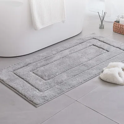 Obrázek produktu pro Protiskuzová podložka do koupelny, vyrobená z mikrovlákna, šedá, rozměry 60 x 120 cm