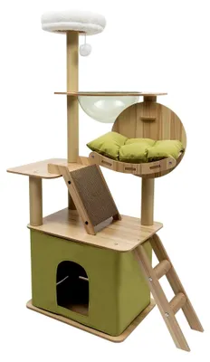 Produktbild von Katzenbaum Kletterturm mit Höhle, Plattformen und Kratzbereich für Wohnungskatzen