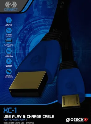 Image de PS4 Câble de charge USB Gioteck XC-1 pour manette