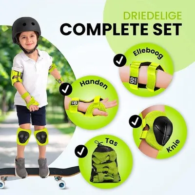 Image de Ensemble de protections Famanu pour enfants, comprenant des protections pour les genoux, les coudes et les poignets