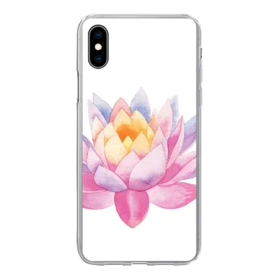 Produktbild von MuchoWow® Handyhülle Schutzhülle Hülle für iPhone Xs Aquarell - Blume - Seerose Silikon Softcase Handy Hülle - Handytasche