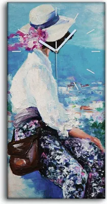 Produktbild von Dekor Leinwand Uhr Wandbilder 30x60 Malerei Frauen Blumen Stadt Berg Kunst - weiße Hände