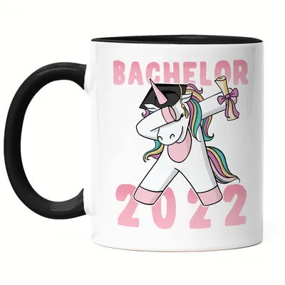 Produktbild von Bachelor 2022 Tasse Schwarz Pferd Einhorn Abschlussgeschenk Dab Cool Humorvoll Geschenkidee