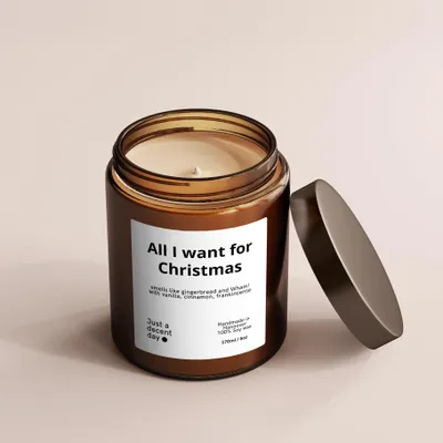 Obrázok produktu pre Vonná sviecka All I Want for Christmas - vianocná vonná sviecka zo sójového