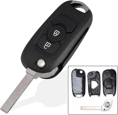 Produktbild von Techstar-Autoschlüsselgehäuse im Flip-Design mit 2 Tasten, Schlüsselblatt HU100 für Opel Astra K 2015–2019