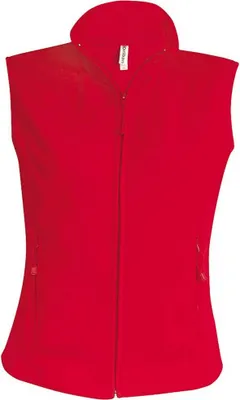 Produktbild von Kariban Damen Fleece Jacke Weste Micro Fleece-Weste Bodywarmer Fleece, Größe:2XL, Farbe:Rot