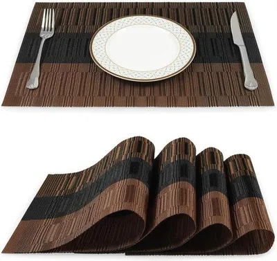Produktbild von Famanu Platzsets mit Verlaufstreifen 45 x 30 cm - Braun, 4 Stück