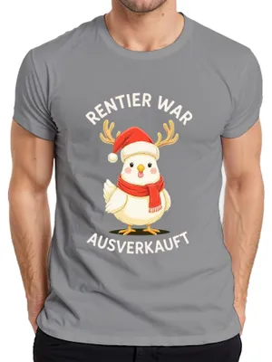 Produktbild von Rentier war t lustiges Küken Weihnachten Geschenk Herren T-Shirt, Grau, XL